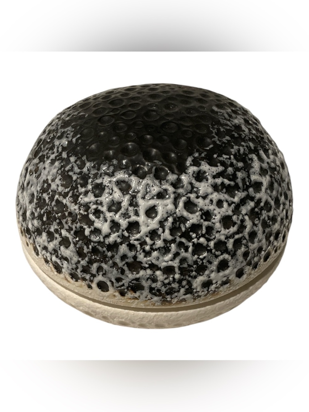 Studio A Black and White Speckled Ceramic lidded dish